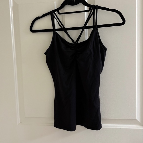 Boston Proper Black Strappy Back Ruched Tank Top | Size XXS - Picture 2 of 3